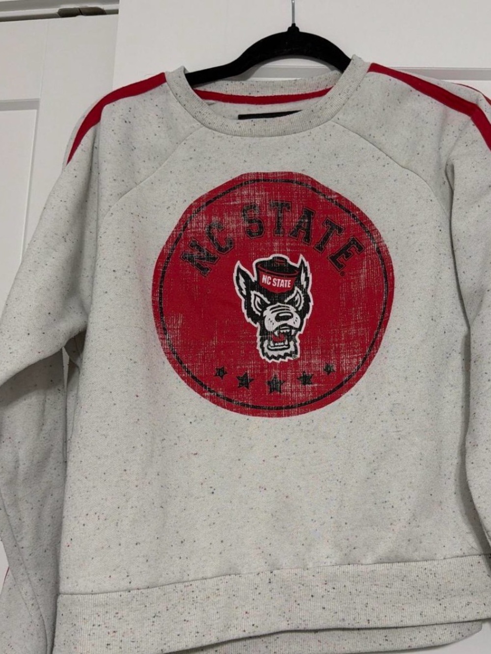 Colosseum Women's NC State Sweatshirt - Gray with Red Graphic